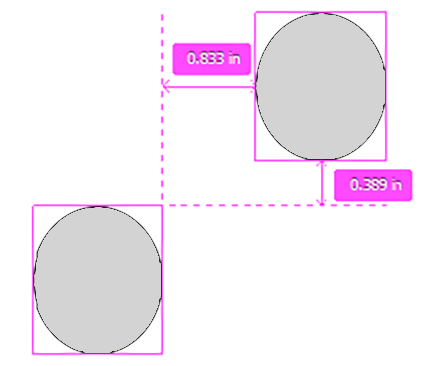 Adobe Indesign smart guides. Sproge K.M. (2020). Screenshot.