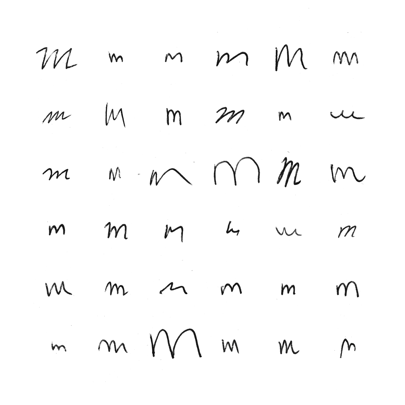 36 ways of writing the letter m