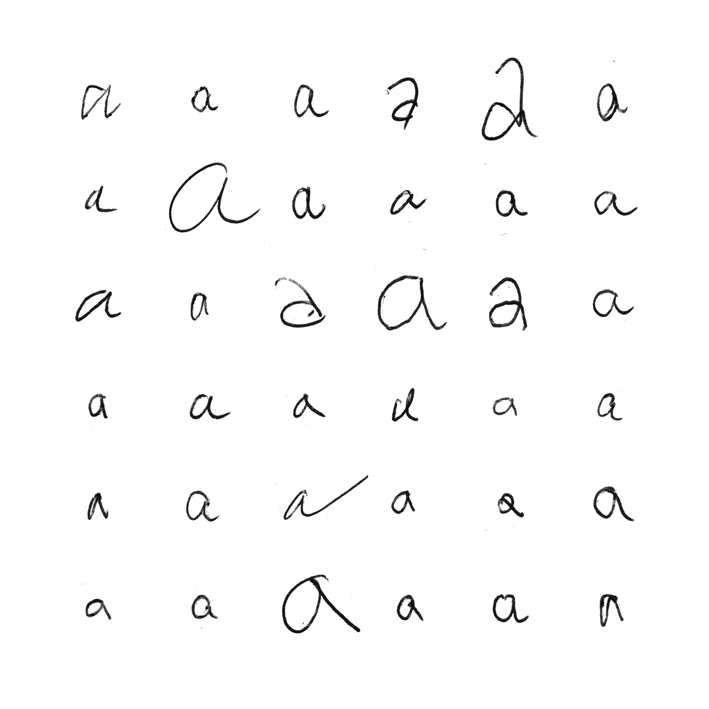 36 ways of writing the letter a
