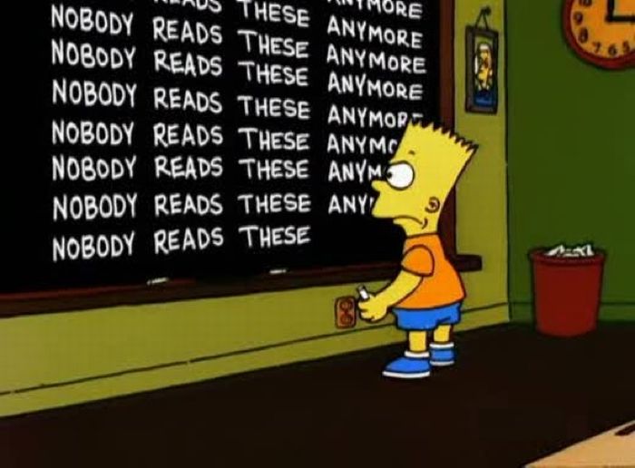 Bart Simpson writing on chalkboard